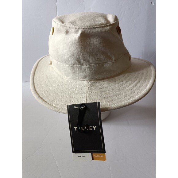 Tilley Endurables TH5 Hemp Hat Hikers Natural Off White 7 1/2 Made in Canada - Picture 2 of 8